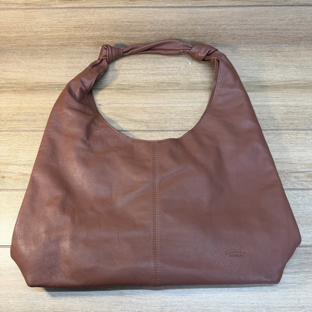American Leather Co Marietta Knot Hobo Bag Cognac Brown Leather Shoulder Purse